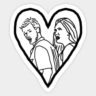 Valentine for Distracted Boyfriend Meme and Girlfriend Outline Sticker